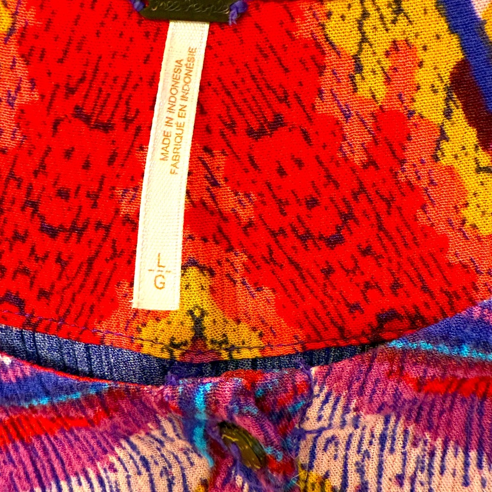 Free People Multicolor Patterned Romper Euc Size … - image 5